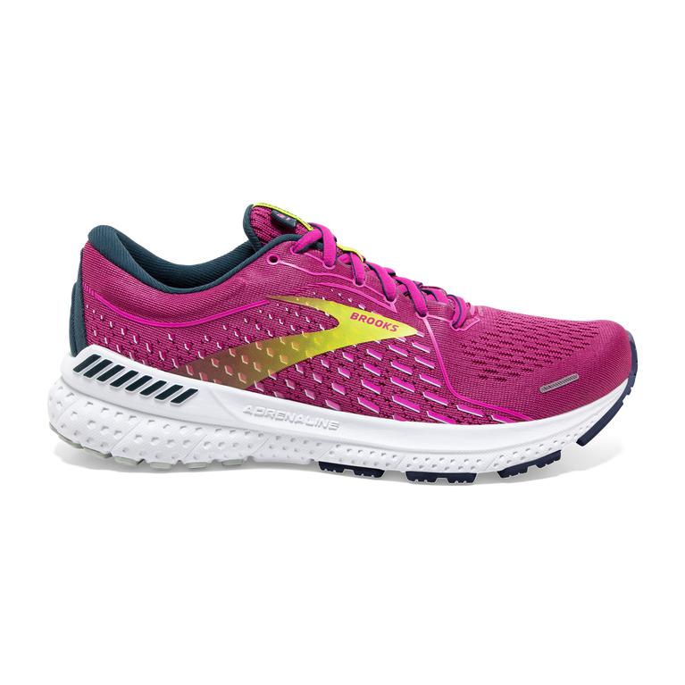 Brooks ADRENALINE GTS 21 Road Running Shoes Womens Sale - Raspberry/Pink/Sulphur (PZF827451)